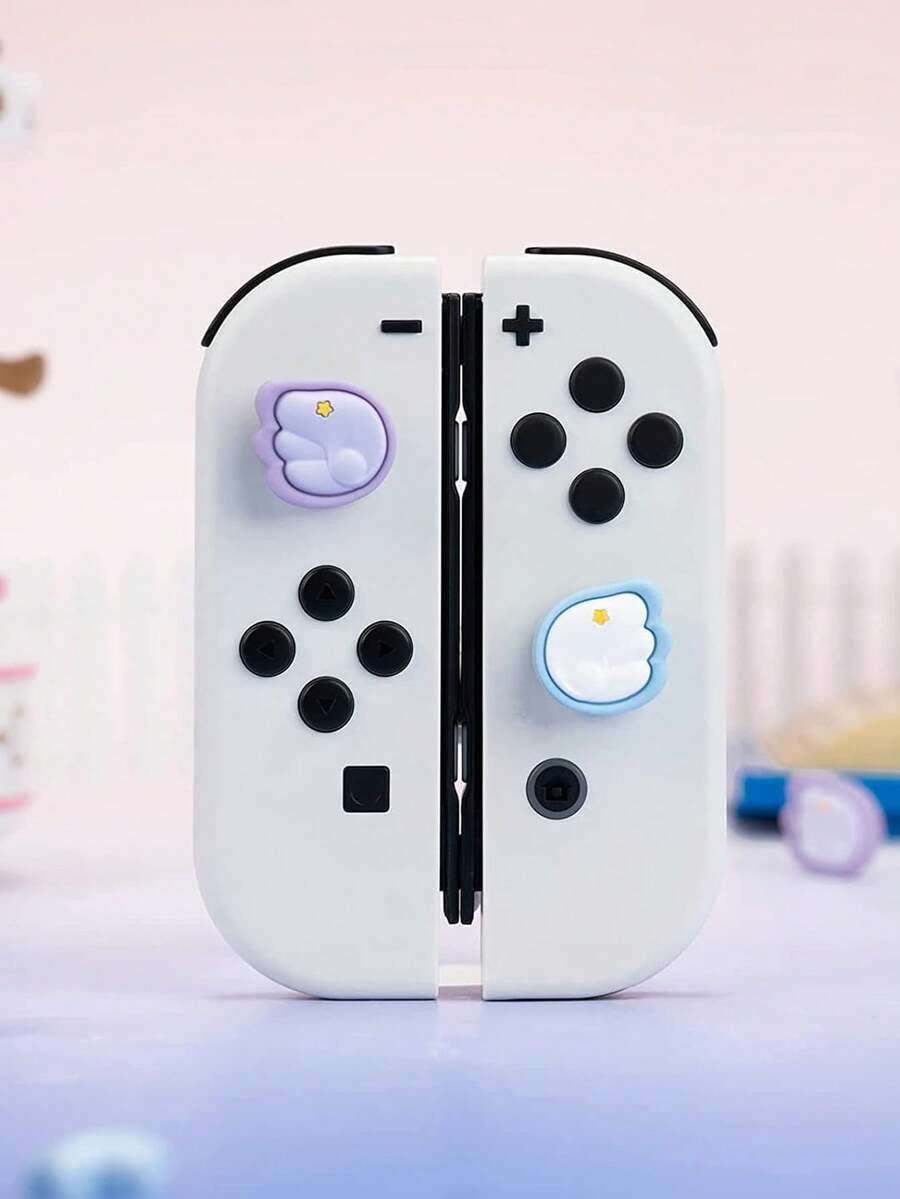 GeekShare 4pcs Wing Design Silicone Joycon Thumb Grip Protective Covers For Switch/Oled/Switch Lite - View 1