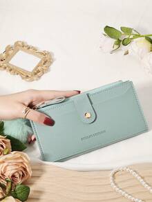 Dengan hiasan pom-pom, dompet panjang ultra tipis yang modis, dompet yang dapat memuat ponsel kecil, cocok untuk aktivitas luar ruangan dan perjalanan. - Burgundy - View 17