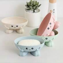 Cute Soap Box Creative Drainage Portable Student Dorm Bathroom Home Bathroom Soap Holder Storage Rack - A - View 2