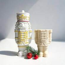 Christmas Nutcracker Silicone Mold With Lid Wax Melt Burner Nutcracker Statue Storage Concrete Silicone Mould Christmas Ornament - SZ932 - View 9