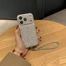 1pc Shiny PU Leather 3D Embossed Phone Case With Lanyard, Lens Protection & Dual Design Pattern, Compatible With Phone 17 Pro Max, 16 Pro Max, 15 Pro Max, 14 Pro Max, Korean Style High-End Fashion Fun 2-In-1 Phone Case, Shockproof Frame Hard Spray-Painted Silver Back Cover, Suitable For 11/12/13/14/15/16 Pro Max Plus, Elegant Design For Men And Women, Perfect Gift For Girlfriend On Christmas, Valentine's Day, Easter, Wedding Season And Birthday! - Multicolor - View 2
