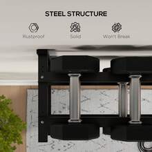 SPORTNOW Wall-Mounted Dumbbell Rack, 2-Tier Weight Rack, Space-Saving Dumbbell Stand, Multi-Functional Organiser For Kettlebells And Yoga Mats, For Home Gym, Black - Black - View 5