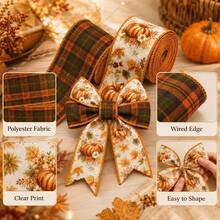 2pcs/Set Autumn Polyester Ribbon & Bows - 2-pack - Autumn Ribbon - View 7
