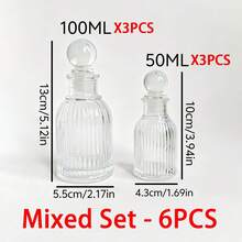 6/3/1pc Creative Vertical Striped Glass Perfume Spray Bottle, Suitable For Home-Made Perfume Sample Gift Packaging Display Bottle, Business Travel Outdoor Makeup Moisturizing Spray Bottle, Minimalist Portable Large Capacity Travel Refillable Bottle, Refillable Bottle And Storage Bottle - Multicolor - View 18