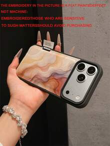 1pc Premium Fashion Creative Full-Screen Asymmetrical Wave Pattern Leather Phone Case, Full Coverage Anti-Drop Soft Shell Large Hole Compatible With Samsung/Apple 17 Pro Max/11/12/13/14/15/16 Pro Max/17 And Other Models, Holiday Gift - Multicolor - View 6