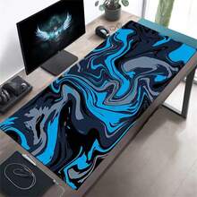 Alas Mouse Gaming Biru Ukuran Besar XXL Strata Liquid Desk Mat Alas Mouse Gaming Karet Anti Selip Alas Keyboard Komputer Alas Mouse Besar untuk Gamer, Alas Mouse Gaming Ukuran Besar, Cocok Sebagai Hadiah Ulang Tahun dan Liburan - View 2