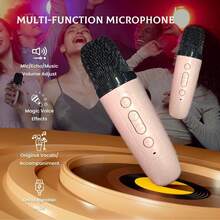 Portable Mini Wireless Karaoke Speaker And Wireless Microphone, High-Fidelity Stereo KTV Sound System, Wireless Speaker With RGB Color LED Lights, Suitable For Outdoor Use, Sports, Travel, Home Party, Christmas And Birthday Gift - View 5