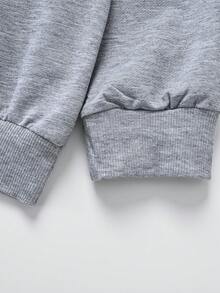 Setelan 2 Potong untuk Anak Perempuan Remaja: Hoodie Berresleting Motif Pita Merah Muda & Celana Panjang Lebar Merah Muda, Desain Minimalis, Cocok untuk Musim Semi, Gugur, dan Dingin, Nyaman dan Santai - Light Grey - View 10