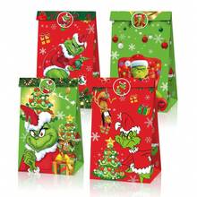 The Grinch Quirky The Party Gift Flat Pouch, The Sticker Candy Storage Organizer, Holiday Party Favor Packaging, Suitable For Party Organizers For Holiday Gift Distribution And Storage - A - View 6