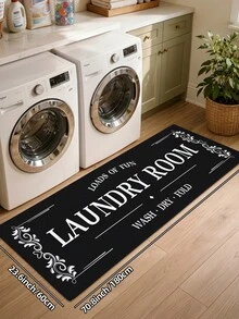 DAJIANG 1pc Modern Laundry Room Mat, Soft Striped Rug, Entryway Carpet, Kitchen Mat, Machine Washable, Anti-Dust Letter Carpet, Home Decor, Holiday Room Decoration - Multicolor - View 17