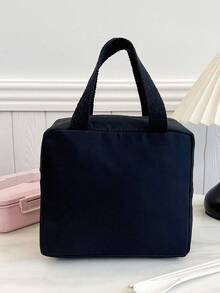 Tas Bekal Termal Portabel, Tas Bento Termal, Tas Bekal & Buah Tebal Berwarna Hitam Polos yang Lucu untuk Pelajar - Hitam - View 3