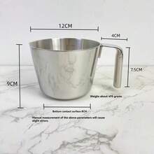 304 Stainless Steel Milk Pot, Creative Shaped Milk Pot, Deep Ramen Pot For Home Use, Gas Stove And Induction Cooktop Compatible, Thickened Shaped Milk Pot Baking Measuring Cup Heating Multi-Purpose Pot - View 9