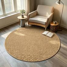 A Pineapple Ring Rug, Round Brown Imitation Sisal, Outdoor Rug, Home Decor, Room Decor, Living Room Rug, Kitchen Mat, Bedroom Rug, Bathroom Mat, Bedroom Decor, Bathroom Decor, Easy To Clean - Solid Color - View 5
