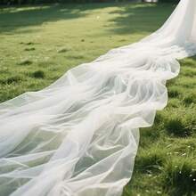1pc 393 Inch White Tulle Drape, Chiffon Ceiling Curtain, Romantic Wedding Ceremony Decoration, Multi-Purpose Sheer Curtain, Outdoor Wedding Decor, Bridal Shower Decoration, Wedding Banquet Decoration, Birthday Party Decoration, Wedding Arch Backdrop Sheer, Party Backdrop Decoration - White - View 12