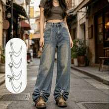 2/4/5/6/10pcs Slouchy Pants Cuff Hem Clips, Anti-Dragging Chain Magnetic Buckle, Pants Length Shortener, Invisible Fixing Clip, Hidden Buckle - Multicolor - View 4