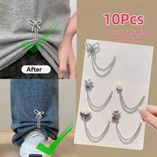 2/4/5/6/10pcs Slouchy Pants Cuff Hem Clips, Anti-Dragging Chain Magnetic Buckle, Pants Length Shortener, Invisible Fixing Clip, Hidden Buckle - Multicolor - View 13