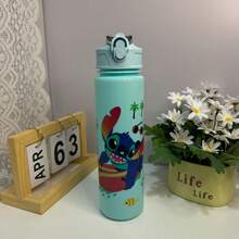 Disney 1pc Cute Cartoon Water Cups, Leak-Proof Plastic Sports Water Bottle, Cute Personalized Gift, Suitable For Outdoor Hiking, School, Office, Perfect Gift - Multicolor - View 5