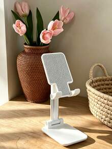 1pc Multi-Function Adjustable Angle Desktop Phone Stand, Stable Non-Slip Base, Hands-Free, Suitable For Watching Movies, Browsing Videos, Live Streaming, Online Classes, Lightweight And Portable, Home, Dorm, Office, Compatible With Multiple Phone Models, Practical Slouchy Phone Support Stand - Support - View 9