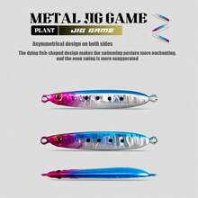 1PC 10‑30g Long‑Distance Casting Metal Jig Lures Rotatable Single Hook Spinner Blade High Gloss Hard Bait Saltwater Freshwater Inshore Offshore Shore Boat Fishing For Bass Mackerel Trout Salmon Predatory Game Fish - Multicolor - View 7