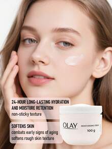 Olay 保濕面霜 100g | 輕盈不油膩配方 | 立即補水舒緩乾肌 | 減少細紋與皺紋外觀 - 100g - 查看 2