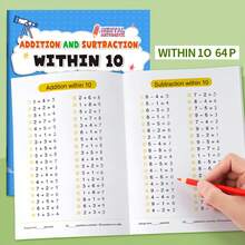 1pc 100/50/20/10 Addition & Subtraction Practice Book, Children's Game, 64 Pages Enlightenment Training, Preschool Learning Material, Toddler Toy, Classroom Essential, Back To School Supplies, Learning Supplies, Classroom Supplies - Multicolor - View 15
