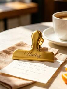 Custom Stainless Steel Sealing Clip, Customizable Text, Personalized Engraved Diary Clip, Can Be Used As Wallet Clip And Stationery Clip, Ideal Choice For Office - Multicolor - View 7