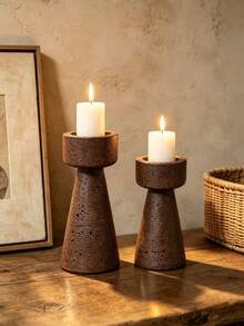 1pc/2pcs Minimalist Tall Tapered Pillar Candle Holder Set, Stable Slot Top Tea Light Candle Holder, Table Centerpiece Decor For Dining Table, Living Room, Wedding Party Home Decoration - Adjustable Height Post - View 6