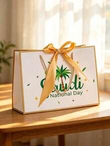 Saudi National Day Gift Box, Gift Handbag With Palm Tree And Arabic Pattern, Gift Packaging Bag, Suitable For Arabic Celebration Packaging, Gift Box, Suitable For Ramadan Wedding Party Decoration, Paper Companion Gift Box - Multicolor - View 5