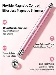 BORN PRETTY Pink Silver Dual-Tip Cat Eye Magnetic Rod Steel Ball Design Multi-Function Strong Magnetic Nail Polish Magnet Pen - Multicolor - View 5