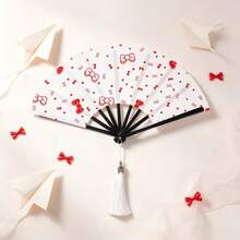 10pcs Women's Handheld Fans, Vintage Pattern Design, Bright Vintage Style, Lightweight And Portable, Suitable For Daily Use, Outdoor Activities And Party Occasions, Ideal Fashion Accessory - Hand Fan - View 10