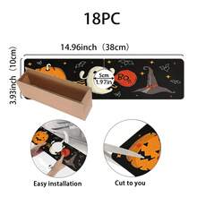 1pc Halloween Faucet Cover, Create Holiday Atmosphere, Bathroom Faucet Splash Guard, Waterproof Anti-Slip Faucet Pad, Kitchen Countertop Accessory, Kitchen Dining Table Accessory, Sink, Moisture-Proof Absorbent Pad, Absorbent Draining Pad, Ghost Pumpkin Pattern, Multi-Functional Absorbent Anti-Slip Pad - Multicolor - View 12