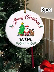 LICVIC Custom Name Christmas Ornament, Personalized Christmas Tree Decor, Customized Santa Reindeer Hanging Sign, Customizable Christmas Gift, Kids Gift - Style B - View 8