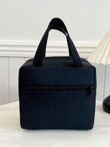 Tas Bekal Termal Portabel, Tas Bento Termal, Tas Bekal & Buah Tebal Berwarna Hitam Polos yang Lucu untuk Pelajar - Hitam - View 6