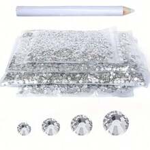 23,000pcs Large Capacity Transparent Resin Rhinestones, Multiple Colors Available (2/3/4/5mm), Flat Back Round AB Color Crystals, Shiny Gemstones, Suitable For Jewelry Making, Handmade DIY Projects, Decoration, Rainbow Gems, Phone Cases, Shoes, Bags Decoration - Multicolor - View 5