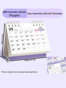 2027 Minimalist Desktop Standing Calendar, 2 Sizes Available, Office Desk Decor Mini Monthly Calendar, Creative Study Planner Self-Discipline Check-In Notebook Memo - Single Piece - View 13