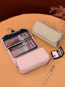 Hanging Travel Makeup Bag, Detachable Cosmetic Pouch With Handle, Foldable Large‑Capacity Toiletry Organizer, Portable Waterproof Make‑Up Storage Bag For Women, Multi‑Compartment Wash Bag For Vacation Bathroom - Multicolor - View 4