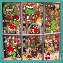 The Grinch 8pcs Christmas Static Window Stickers, Merry Grinchmas Holiday Static Decals, Glue-Free Reusable Glass Stickers For Christmas Home Shop Window Holiday Decoration - Multi-color - View 11