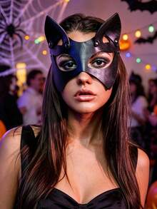1 buah Topeng Kulit PU, Topeng Wajah Gaya Gothic Punk, Topeng Halloween, Topeng Cosplay, Cocok untuk Halloween, Pesta Tema, dan Permainan Peran - MultiWarna - View 1