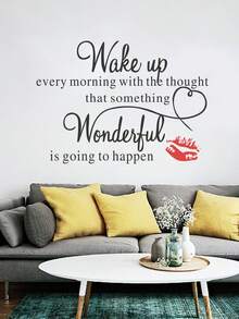 1pc Slogan Graphic Wall Sticker, Modern PVC Wall Decal For Home Decoration,Stickers,Wall Decal, Vinyl Decal For Home Decorations,Spring Decoration Items Refresh Your Home,Rama Decoration Stickers Gifts Birthday Graduation - Multicolor - View 5