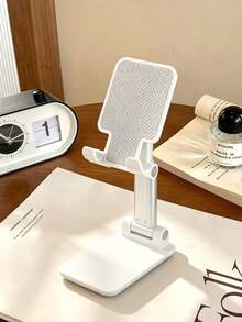 1pc Multi-Function Adjustable Angle Desktop Phone Stand, Stable Non-Slip Base, Hands-Free, Suitable For Watching Movies, Browsing Videos, Live Streaming, Online Classes, Lightweight And Portable, Home, Dorm, Office, Compatible With Multiple Phone Models, Practical Slouchy Phone Support Stand - Support - View 5