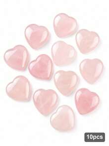 5/10/20/30 Pack 20mm Natural Crystal Heart Stones Healing Gemstone Palm Stone For Women Home Decor DIY Jewelry Making Reiki Gifts - Pink - View 9