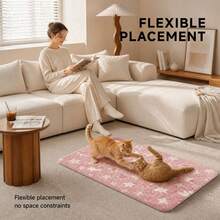 Pet Sleeping Mat For Cats And Dogs, Soft And Comfortable Pet Pad, Foldable And Easy To Store, Non-Slip And Durable, Warm Resting Mat, Suitable For Indoor Sofa And Bedroom, Cat Bed And Dog Bed Mat - Pink - View 8