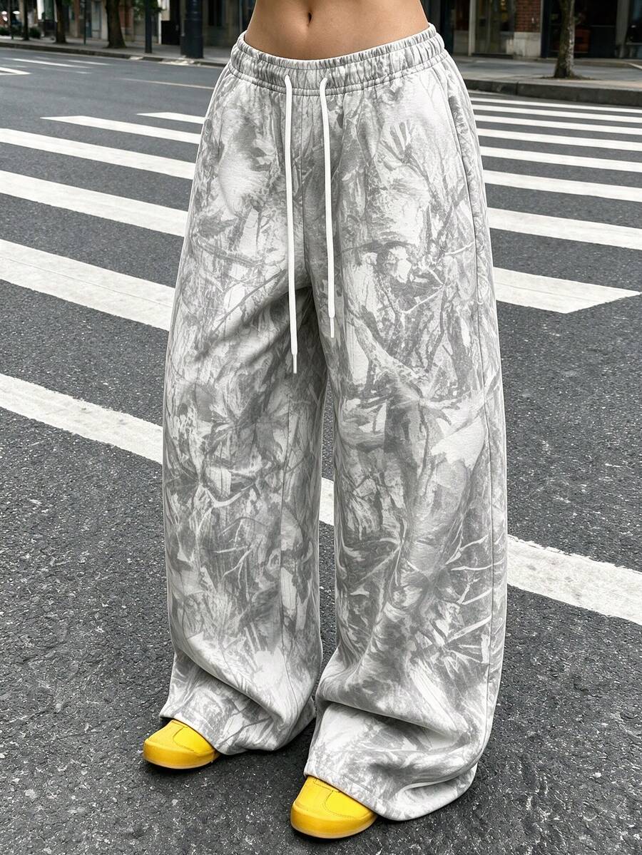 Y2K High Street Hot Girl Millennium Style Fashion Print Sweatpants - Multicolor - View 1