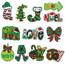The Grinch 8pcs(Random Style) Christmas Embroidered Fabric Patches DIY Iron-On Stickers For Clothing, Bags, Holiday Decoration Material, Clothes Patch Stickers, Halloween Christmas Clothes Patch Stickers - Multicolor - View 2