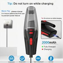 CascadeVac 2-In-1 High Power Handheld Cordless Car Vacuum Cleaner For Home And Car, Mini Wireless Car Vacuum, 2000mAh - Black - View 11