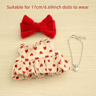 1pc, Clothes Only, (No Doll) For Labubu Clothes Suitable For 1st, 2nd, 3rd Generation 17cm Doll Dress-Up Outfit Accessories Party Costume
