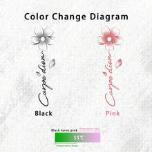 1pc Temperature‑Sensitive Color‑Changing Flower With Latin Quote Temporary Tattoo Sticker, Realistic Fake Tattoo Design, Suitable For Daily Wear, Bachelorette Party Favors, Music Festivals, Games, Graduation Gifts, Lasts 3‑5 Days - Multicolor - View 8