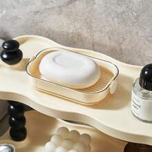 1PC Household Double Layer Draining Soap Dish, Bathroom No-Drill Soap Holder, Draining Storage Rack, Soap Tray - A - View 4