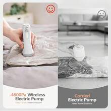 Electric Vacuum Pump USB Rechargeable Wireless Air Pump Portable Travel Clothing Bedding Storage Vacuum Compression Bag Pump Essential Home Tool - Multicolor - View 6