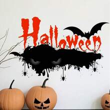 12pcs Halloween Wall Decals, Pumpkin And Bat Shaped Stickers, Funny Design Wall Stickers, Party Decoration Wall Stickers - A - View 8